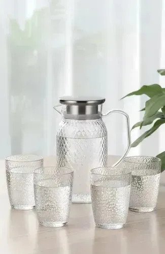 Jarra Acrílica 1.5 L Con 4 Vasos 210 Ml