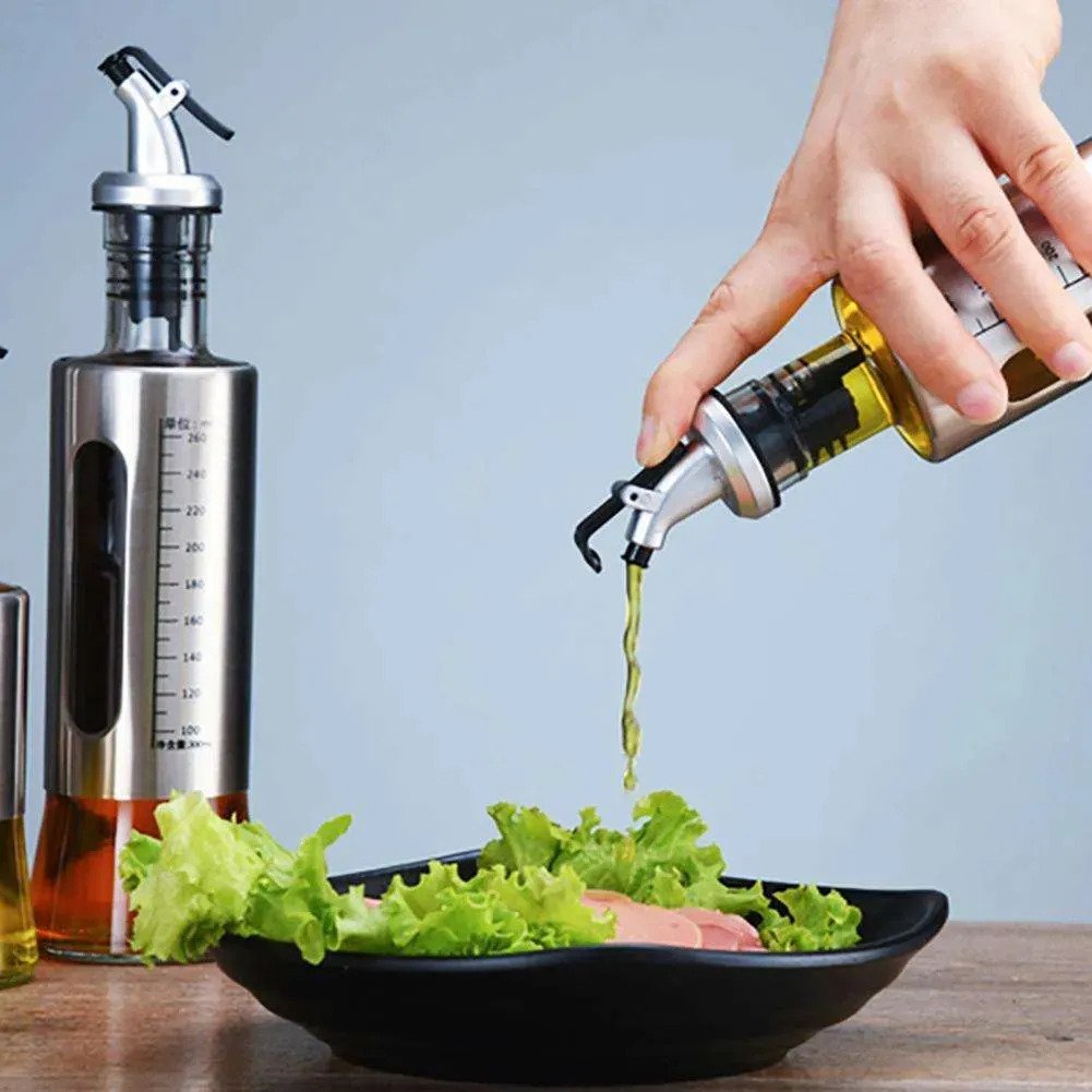 Aceitero Vinagrero Vidrio Dosador Medidor Antigoteo 500 Ml - Imagen 2