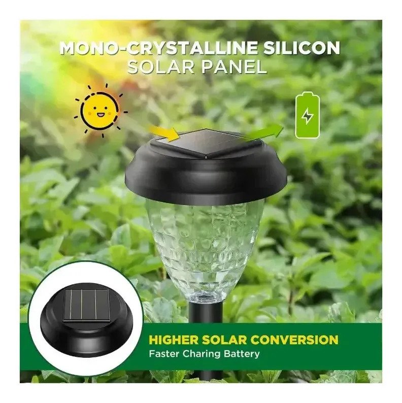 Estacas Solar Lamparas Led Farol Jardín Exterior Pack X4 - Imagen 7