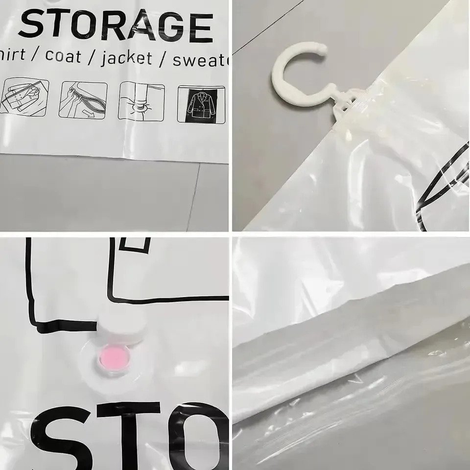 Set De 10 Piezas De Bolsas Al Vacío Con Inflador Y Percha - Imagen 3