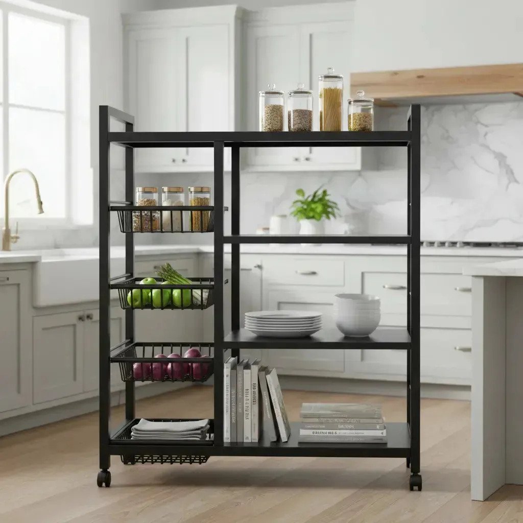 Estanteria Organizador Multiuso Con Ruedas Y Canastos 135 Cm - Imagen 3