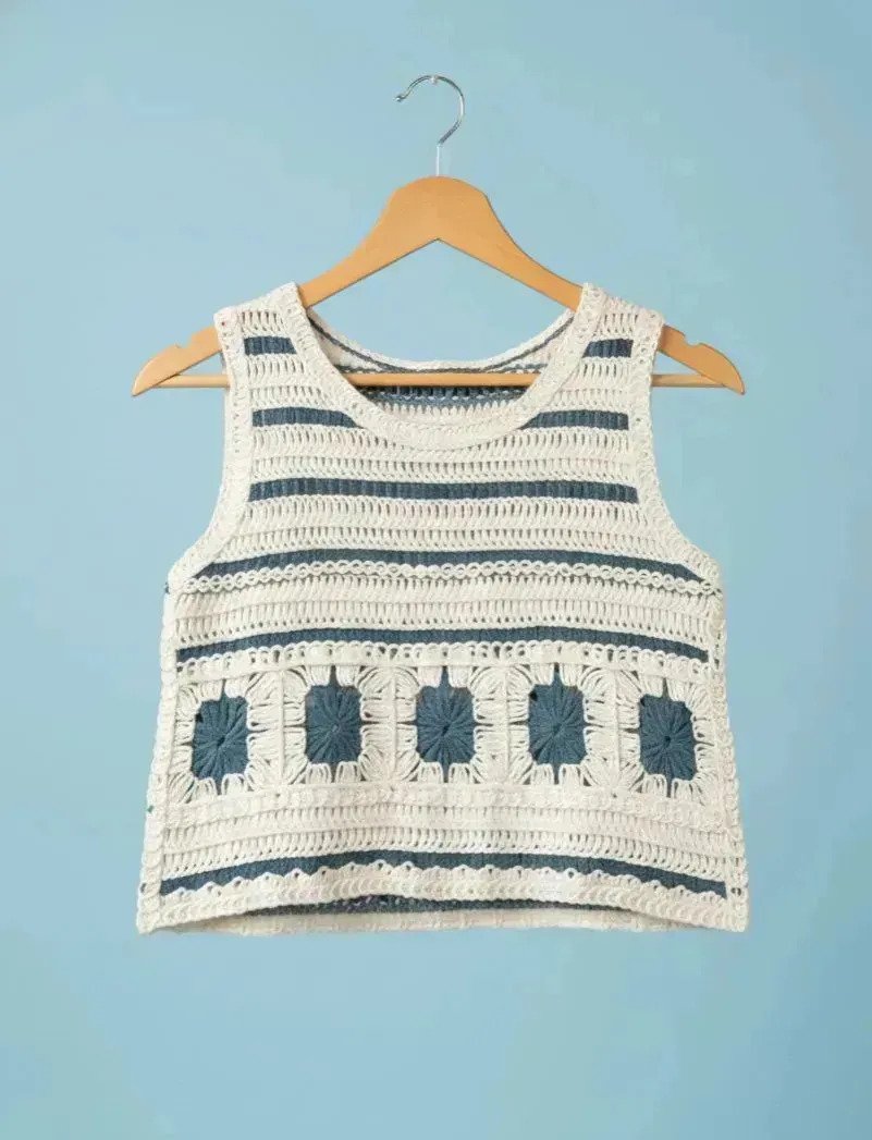 Musculosa Remera Tejida Mujer Delicada Verano Premium - Imagen 3