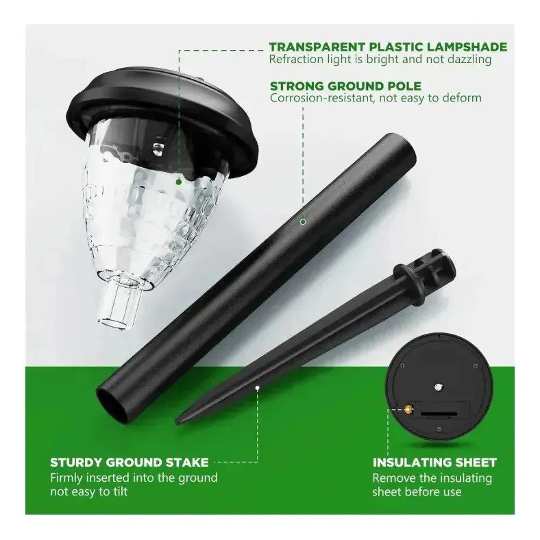 Estacas Solar Lamparas Led Farol Jardín Exterior Pack X4 - Imagen 2