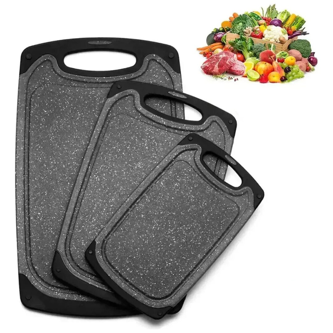 Set X3 Tablas De Picar Cocina Antideslizante Carne Verdura