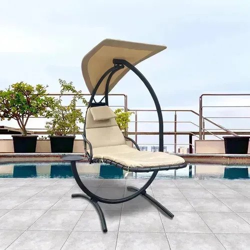 Sillon Reposera Hamaca Colgante Con Mesa Y Sombrilla Import! - Imagen 5