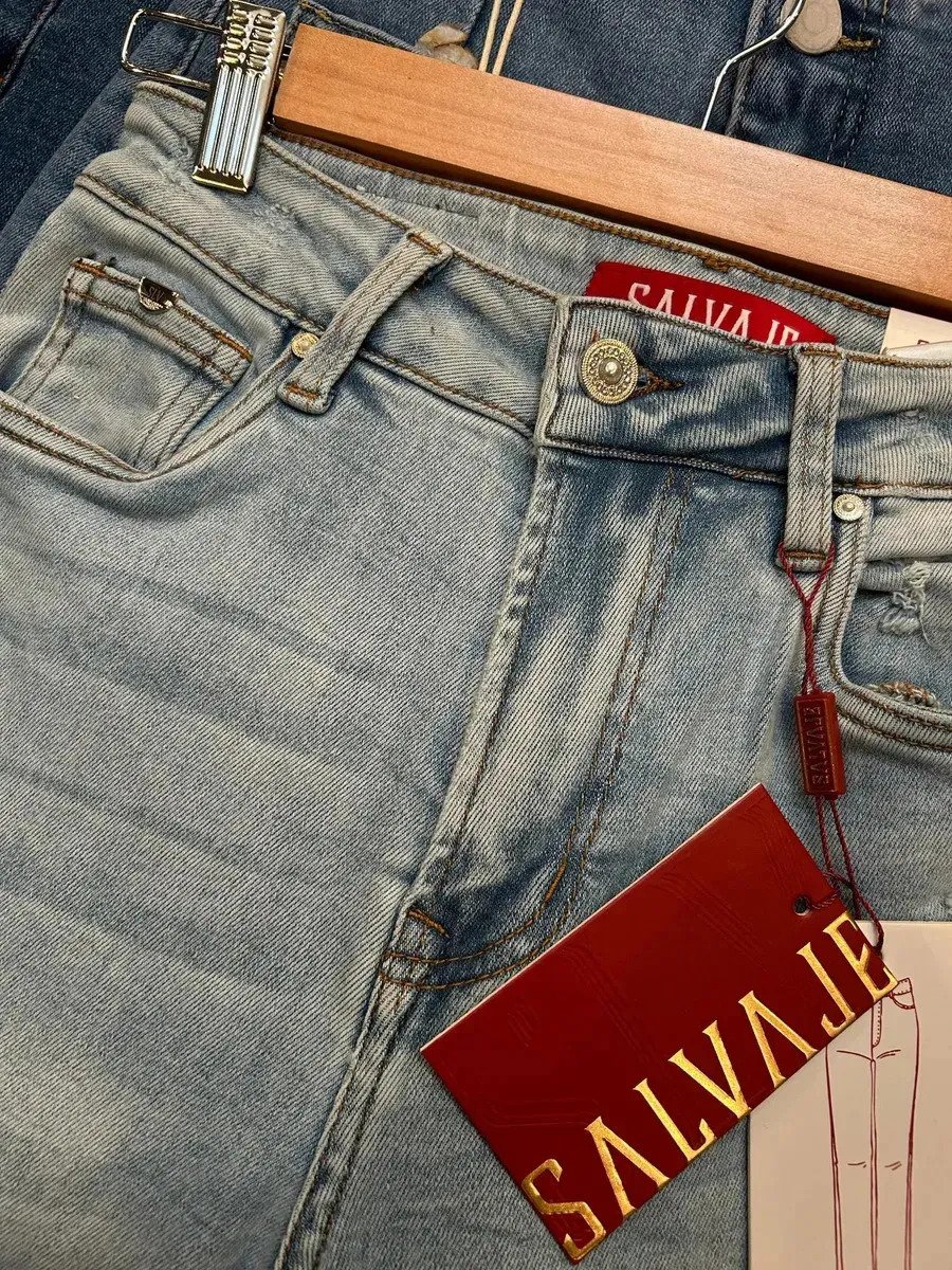 Jean Pantalon Mujer Denim Recto Premium Azul Claro Talles - Imagen 5
