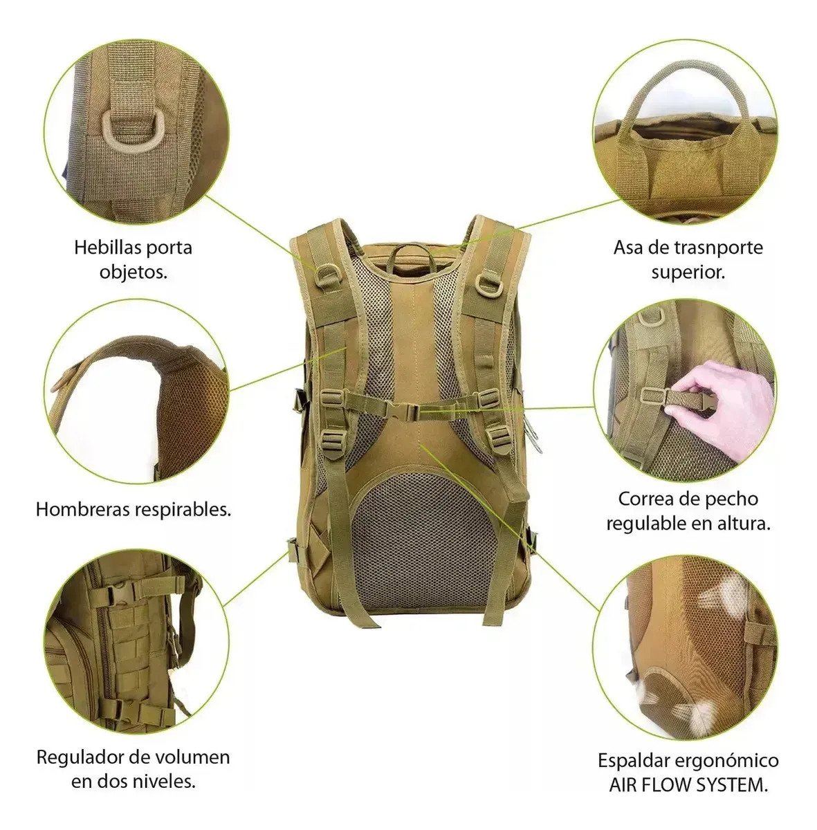 Mochila Táctica Militar Multiuso Deportiva Camping - Imagen 4