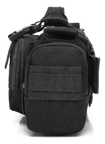 Bolso Morral Riñonera Táctica Color Negra - Imagen 6