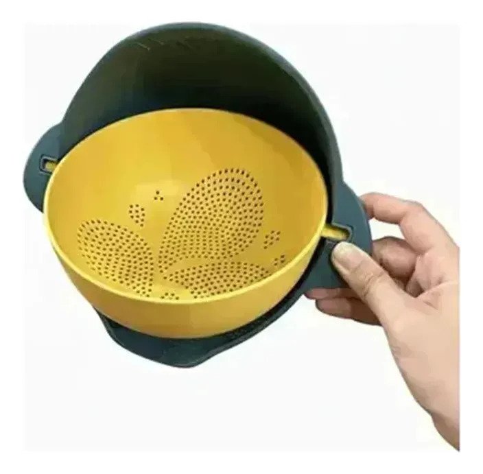Escurridor Bowl Colador Doble 2 En 1 Giratorio Verdura Pasta - Imagen 6