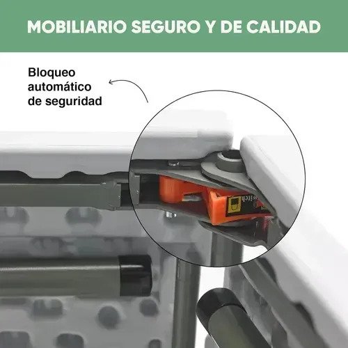 Mesa Plegable Valija 180 Cm Blanca Jardin Fiesta Camping - Imagen 7