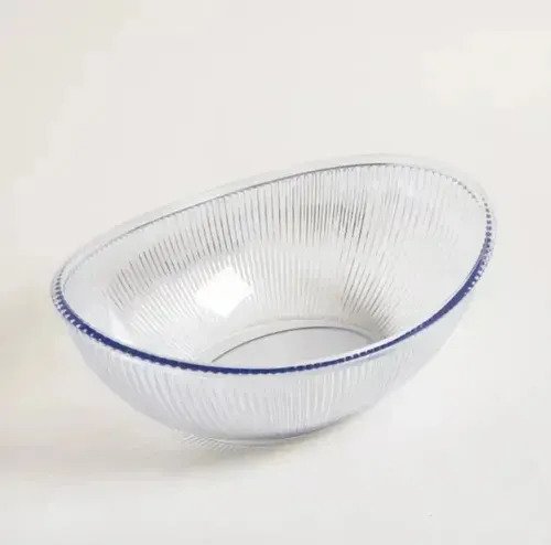 Ensaladera Tipo Bowl Oval De Acrílico Premium 3.3 Litros Blanco