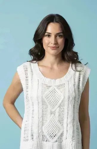 Musculosa Top Tejida Con Diseño Premium De Mujer Delicada