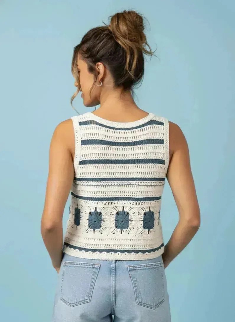 Musculosa Remera Tejida Mujer Delicada Verano Premium - Imagen 4