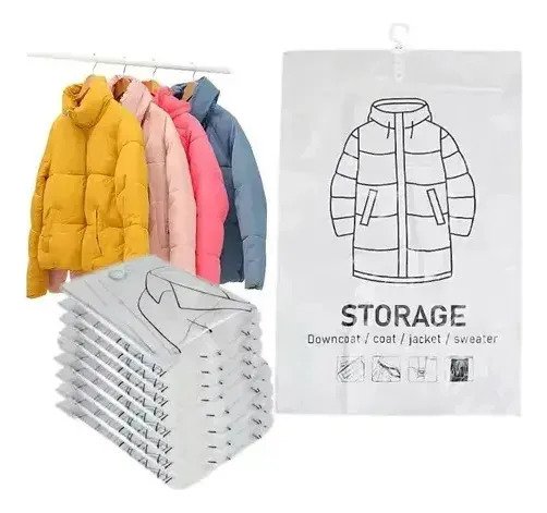Set De 10 Piezas De Bolsas Al Vacío Con Inflador Y Percha - Imagen 5