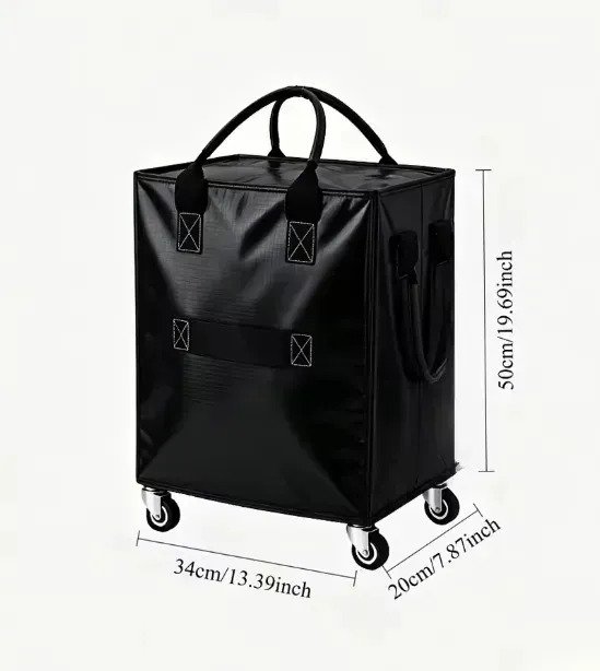Bolsa Carrito De Compras Plegable Con Ruedas Reforzada - Imagen 2