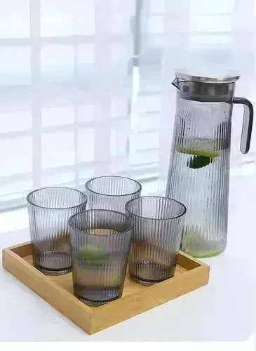 Jarra De Acrilico 1.6l Con 4 Vasos Frio Calor Irrompible - Imagen 6