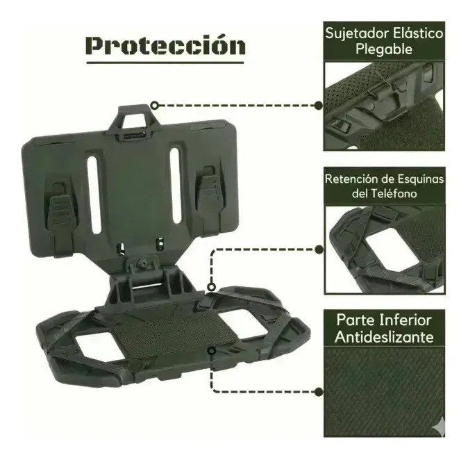 Porta Celular Funda Tactica Rigida Molle Telefono Ajustable - Imagen 5