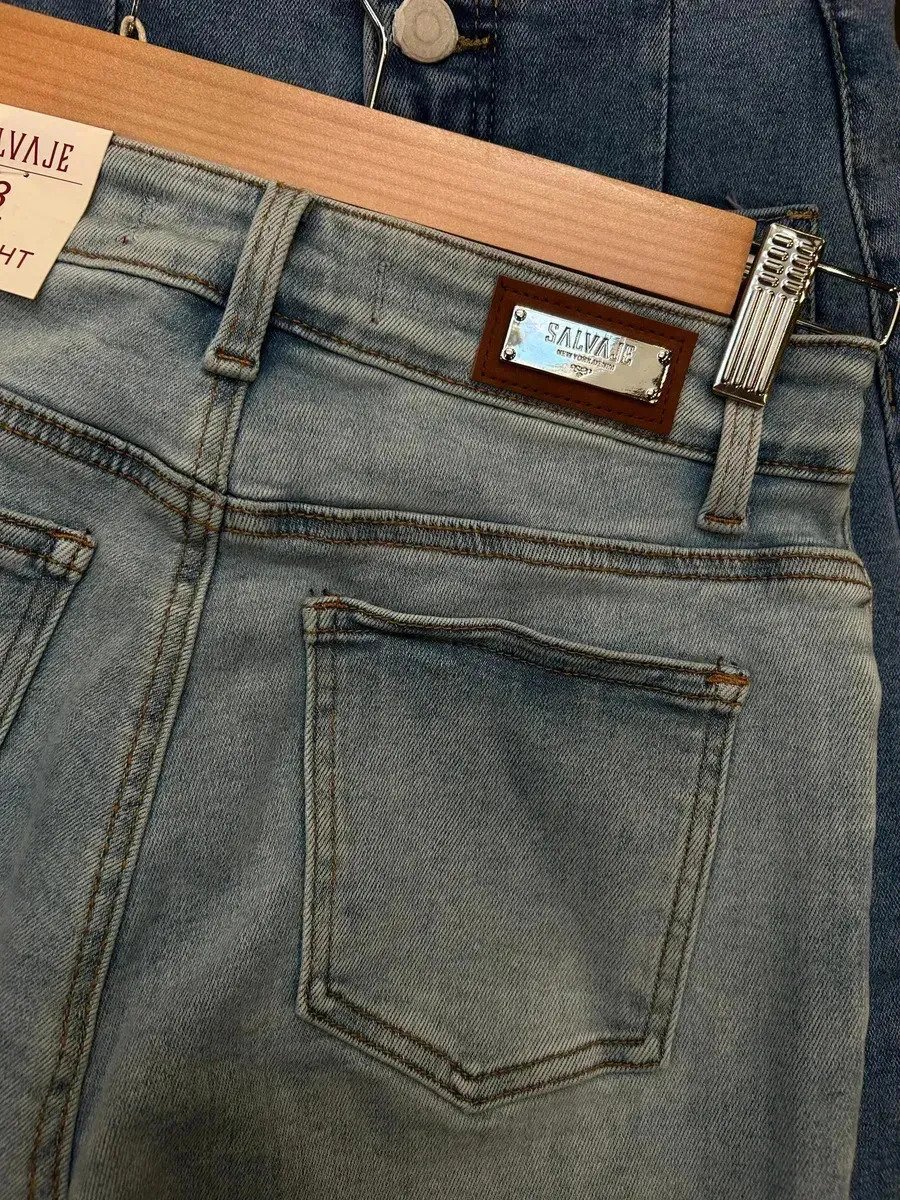 Jean Pantalon Mujer Denim Recto Premium Azul Claro Talles - Imagen 6