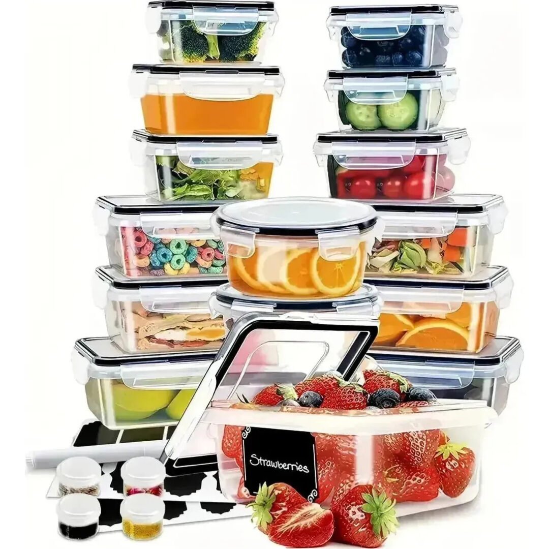 Set De 20 Tapers Frascos Herméticos De Plástico Para Cocina