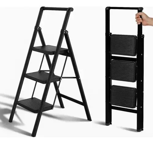 Escalera Plegable Hierro 3 Escalones Reforzada Hogar