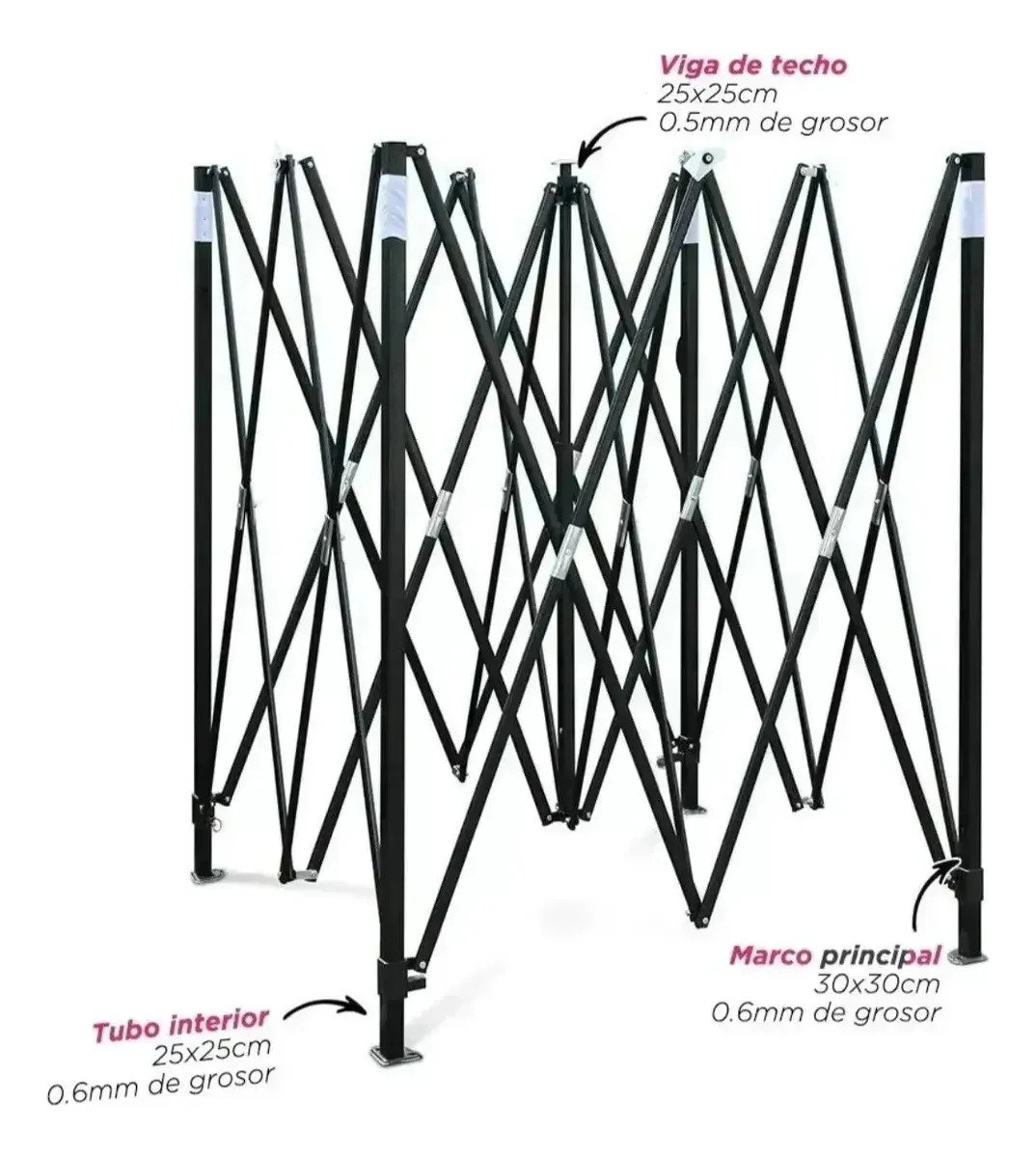 Gazebo Carpa Plegable Impermeable Con Paredes 3 X 3 - Imagen 5