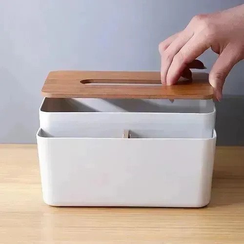 Organizador De Mesa Con Pañuelero Tapa Madera - Imagen 4