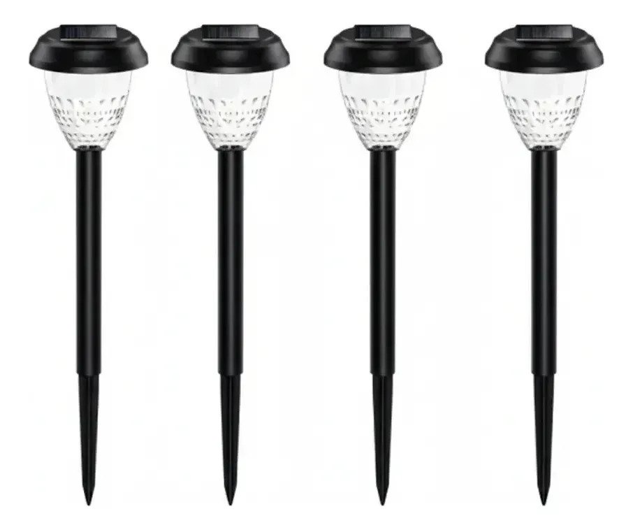 Lamparas Led X4 Estaca Jardin Resistente Negro