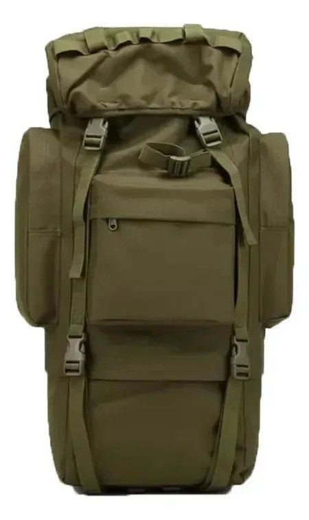 Mochila Táctica Militar Grande 75l 900d Impermeable Camping Verde Musgo Liso