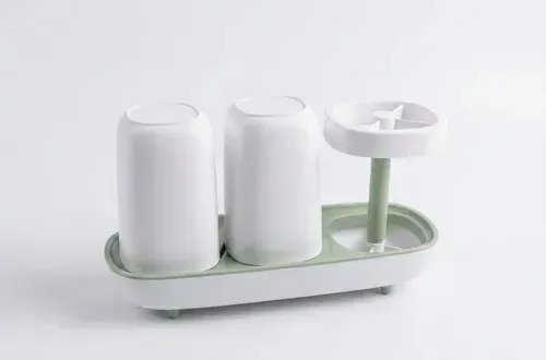 Organizador Baño Contenedor Cepillo De Dientes + Vasos - Imagen 2