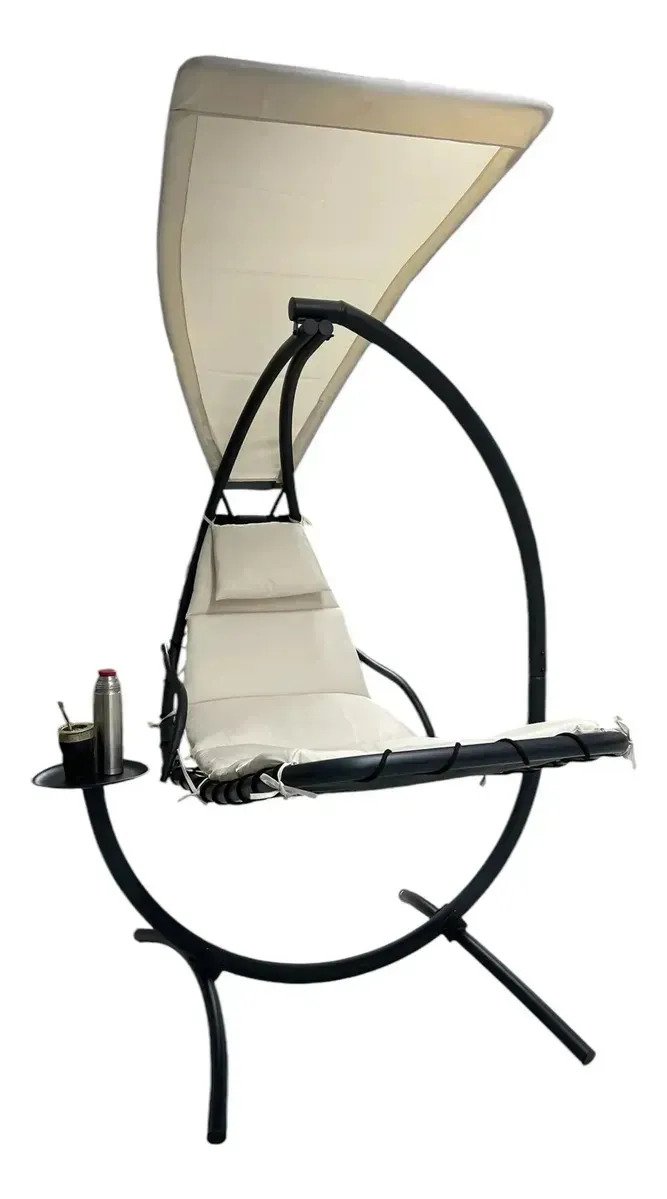 Sillon Reposera Hamaca Colgante Con Mesa Y Sombrilla Import! - Imagen 3