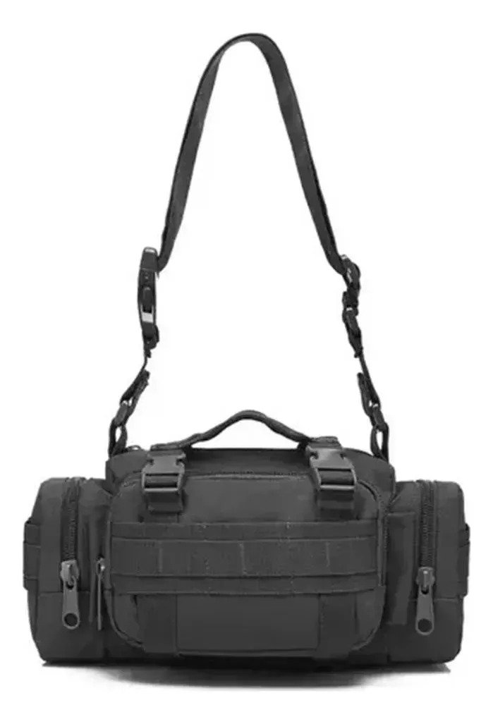 Bolso Morral Riñonera Táctica Color Negra - Imagen 3