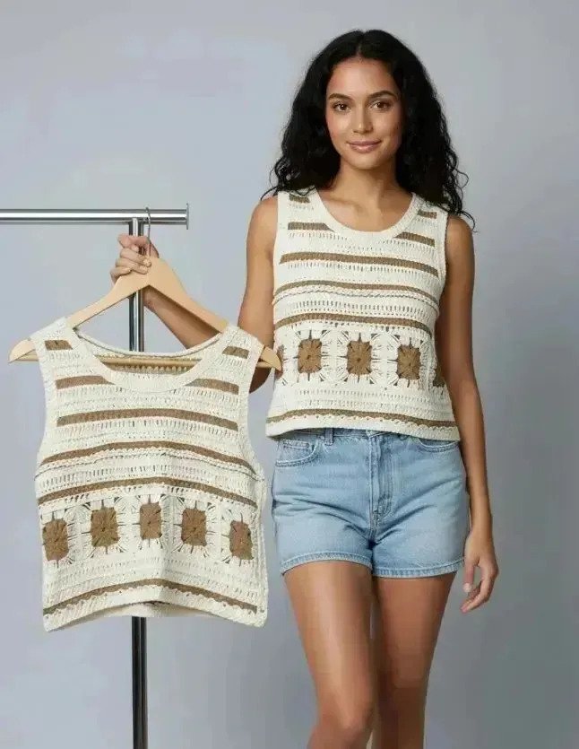 Musculosa Remera Tejida Mujer Delicada Verano Premium