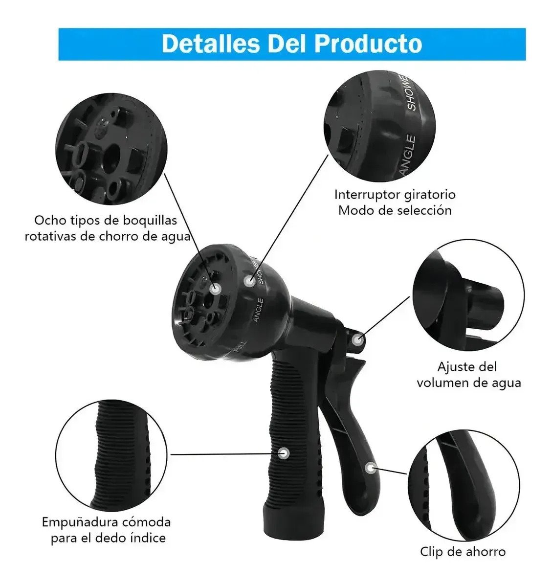 Manguera Expandible Para Jardín De 23mt Con 8 Modos De Riego - Imagen 3