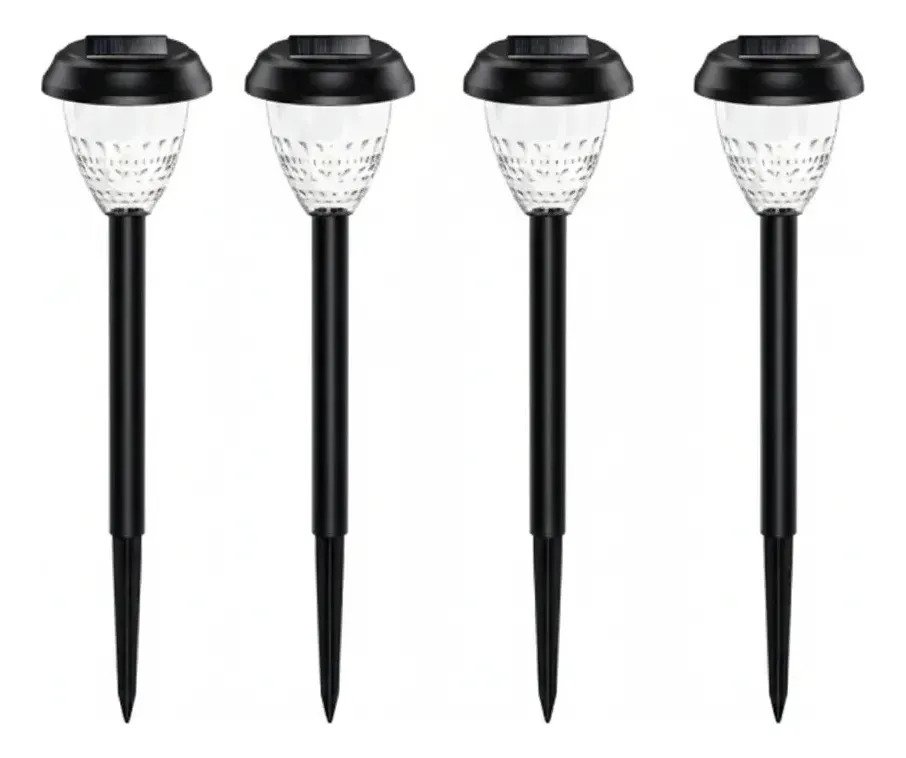 Estacas Solar Lamparas Led Farol Jardín Exterior Pack X4