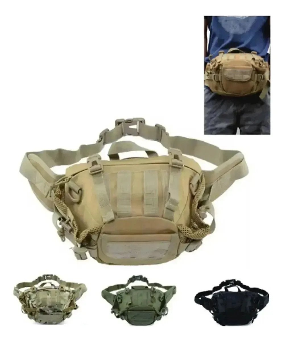 Riñonera Táctica Reforzada Tipo Morral Militar Impermeable - Imagen 7