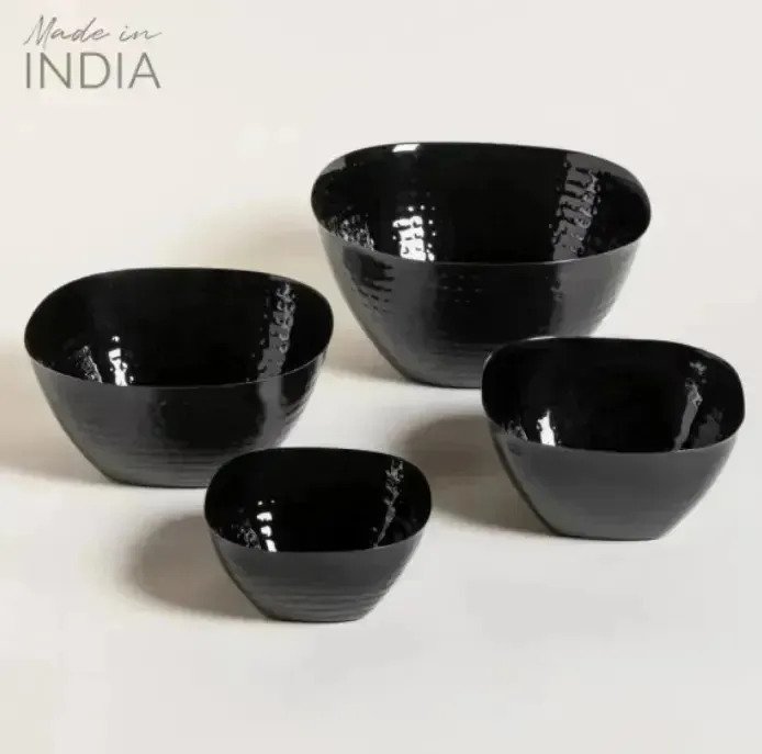 Set 4 Bowls Acero Inoxidable Cuadrados Negro - Imagen 3