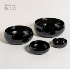 SET X 4 BOWLS REDONDOS BLACK KIRAN