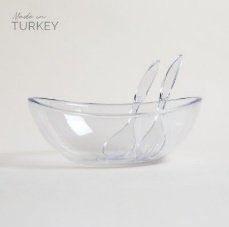 ENSALADERA CON CUBIERTOS DE ACRILICO GLA GLAS TRANSPARENTE 3300 ML