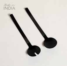 SET X 2 CUBIERTOS DE ENSALADA BLACK KIRAN C/ DIENTES 27 CM
