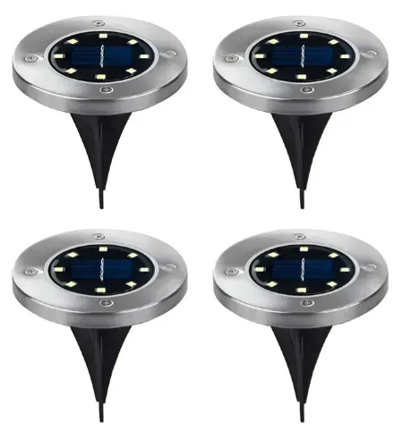 Set de 4 Unidades de Estacas Solares de Led - Luz Cálida