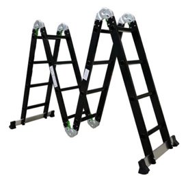 Escalera plegable de Hierro 4.6 M - 16 escalones NEGRA