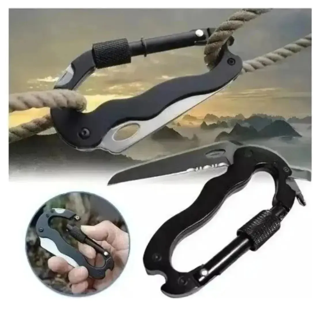 Gancho/Mosquetón con Cuchillo